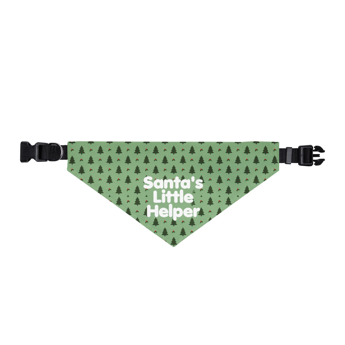 Santa's Little Helper Sage Christmas Clip-On Dog Bandana