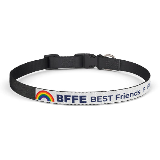 BFFE Rainbow White Clip-On Dog Collar