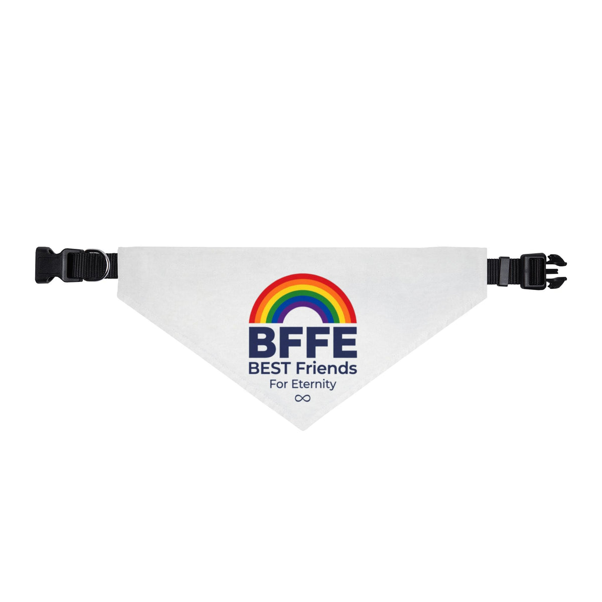 BFFE Rainbow White Clip-On Dog Bandana