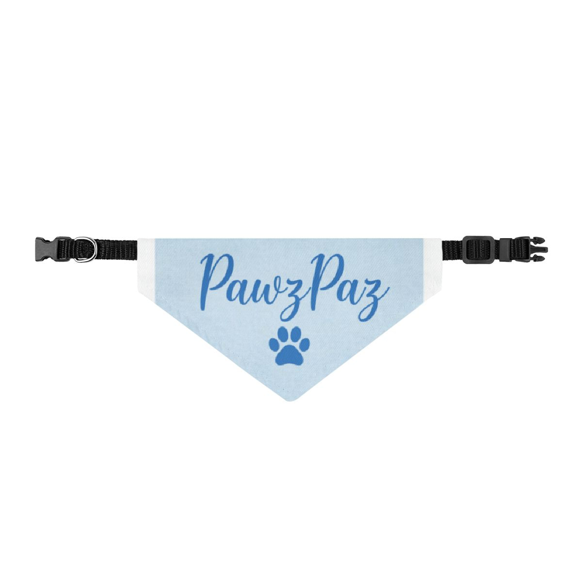 PawzPaz Blue Script Clip-On Dog Bandana