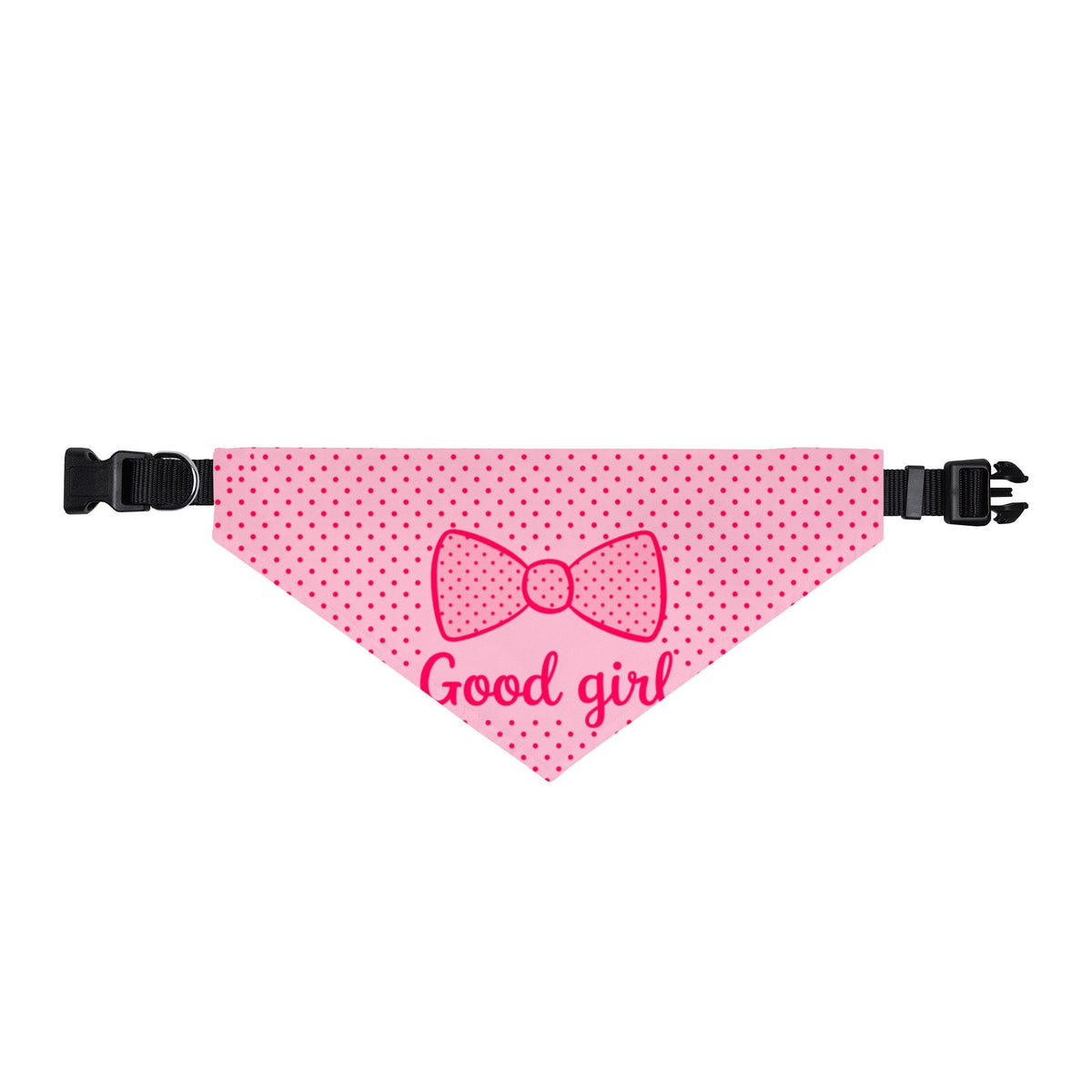 Good Girl Pink Polka Dot Clip-On Dog Bandana