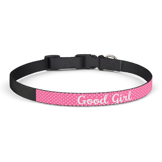 Good Girl Pink Polka Dot Clip-On Dog Collar