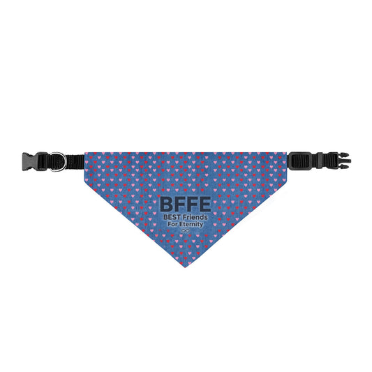 BFFE Denim Hearts Clip-On Dog Bandana
