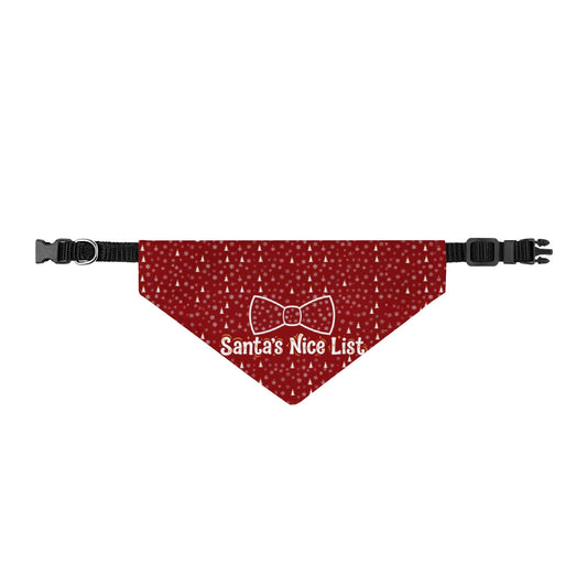 Santa's Nice List Christmas Clip-On Dog Bandana
