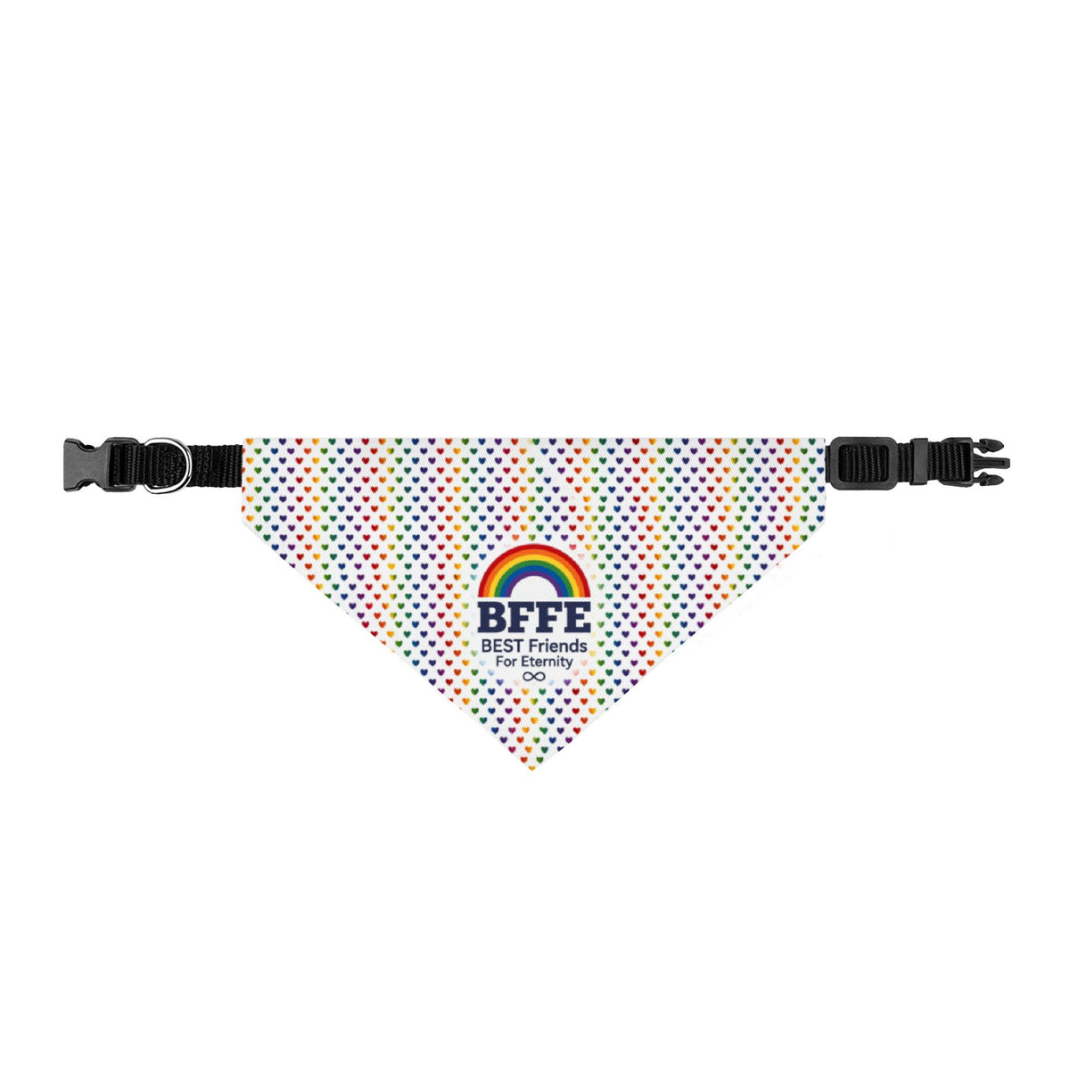 BFFE Rainbow Hearts Clip-On Dog Bandana