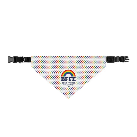 BFFE Rainbow Hearts Clip-On Dog Bandana