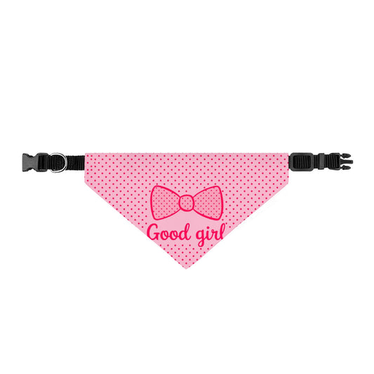 Good Girl Pink Polka Dot Clip-On Dog Bandana