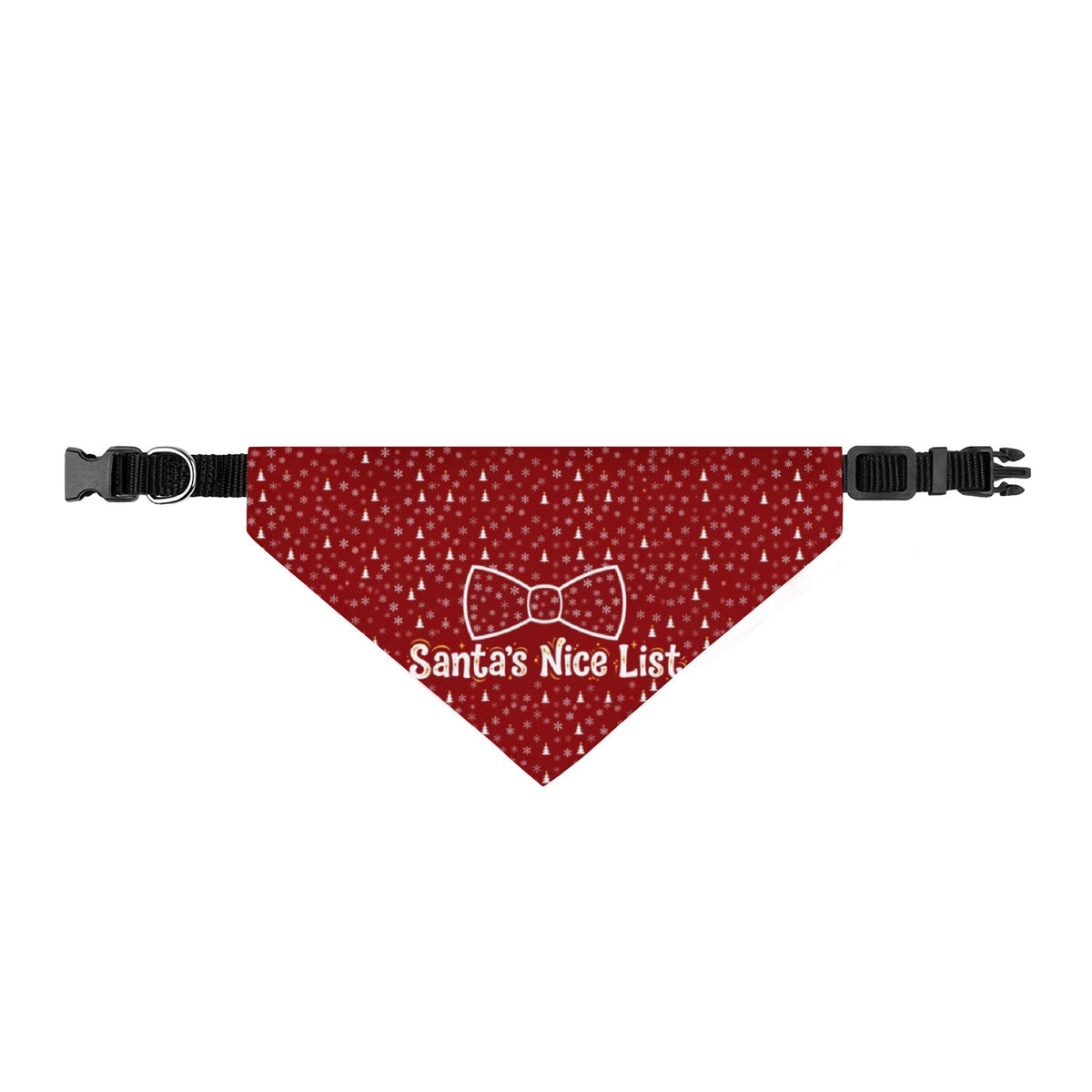 Santa's Nice List Christmas Clip-On Dog Bandana