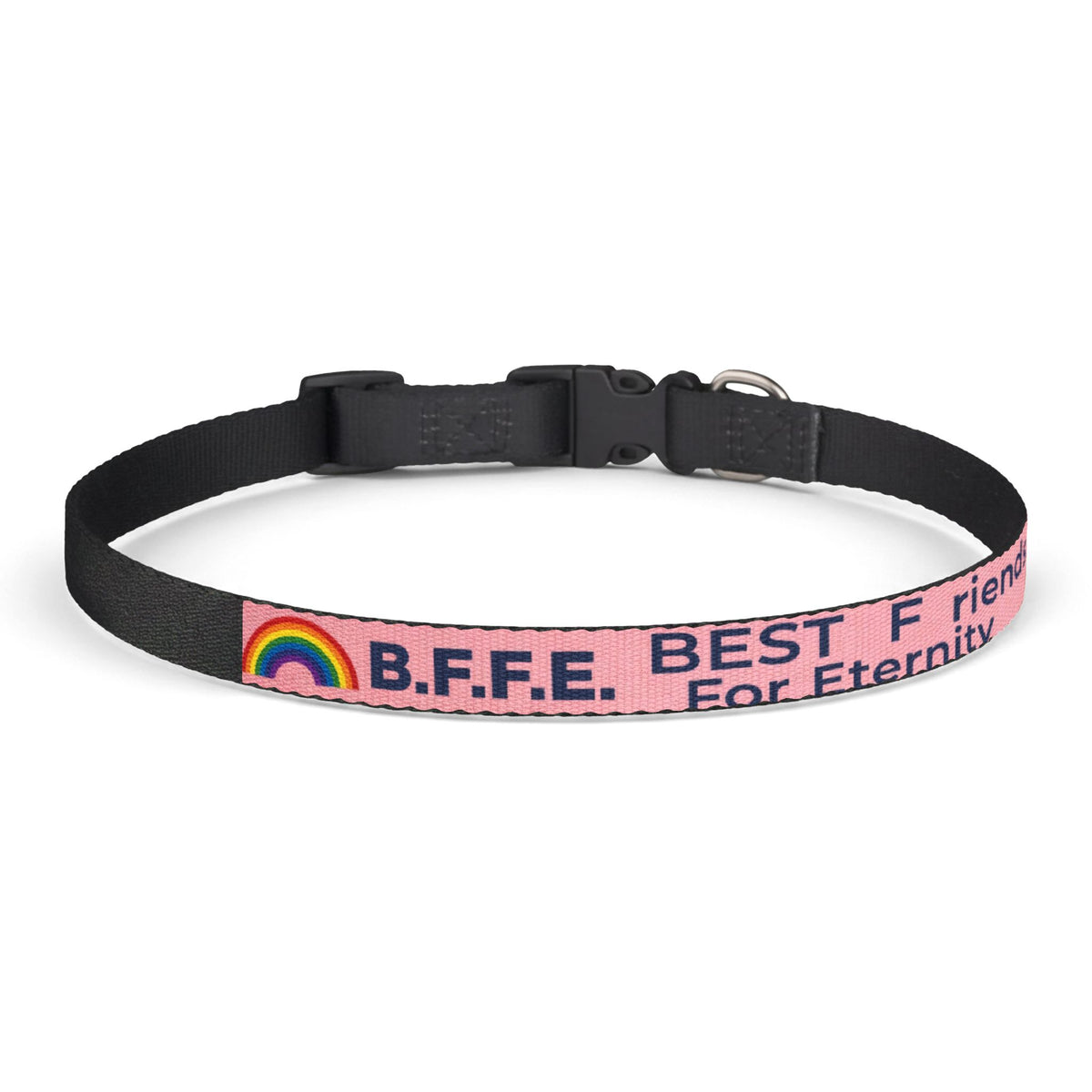B.F.F.E. Rainbow Pink Clip-On Dog Collar