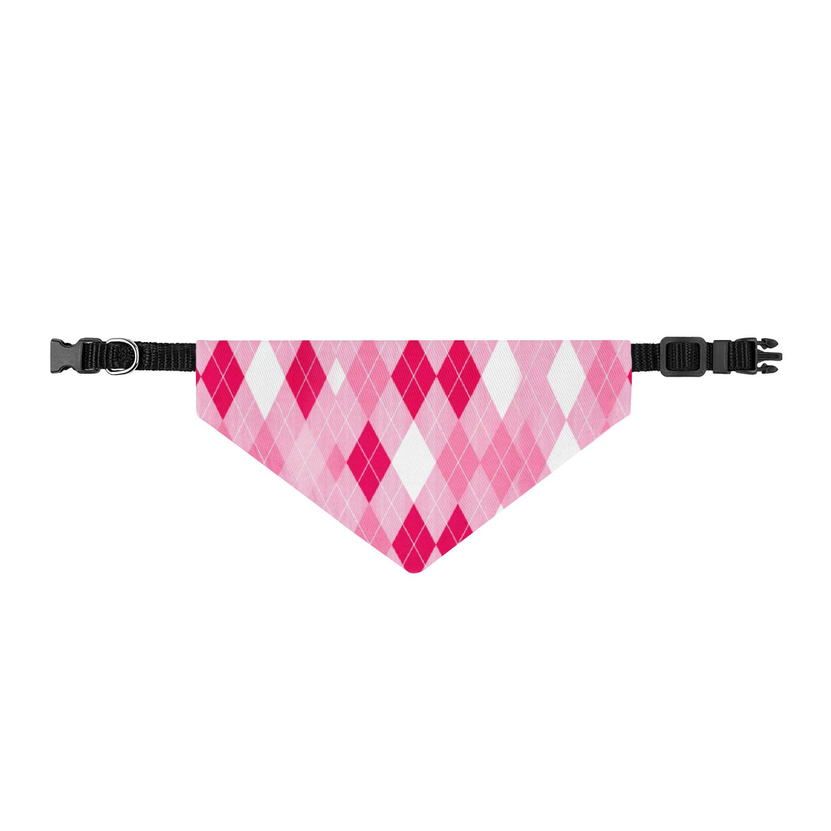 Pink Argyle Clip-On Dog Bandana