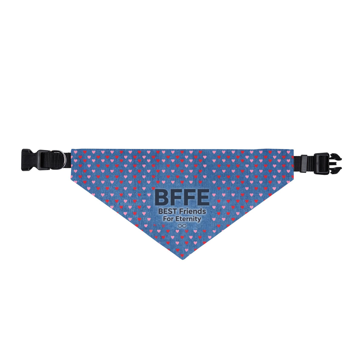 BFFE Denim Hearts Clip-On Dog Bandana