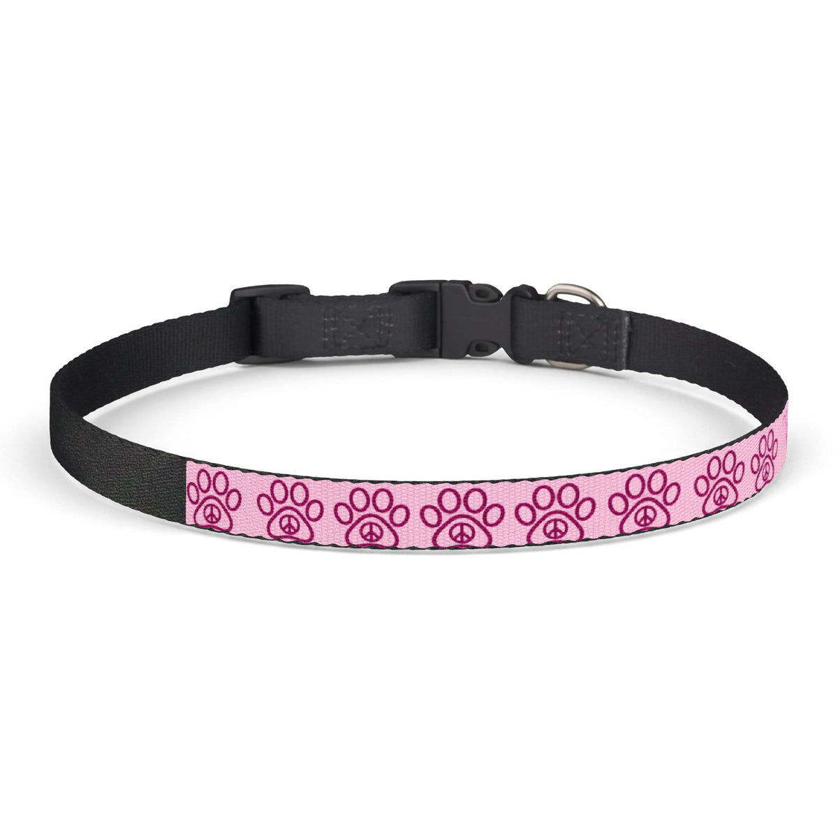 PawzPaz Pink Paw Pattern Clip-On Dog Collar