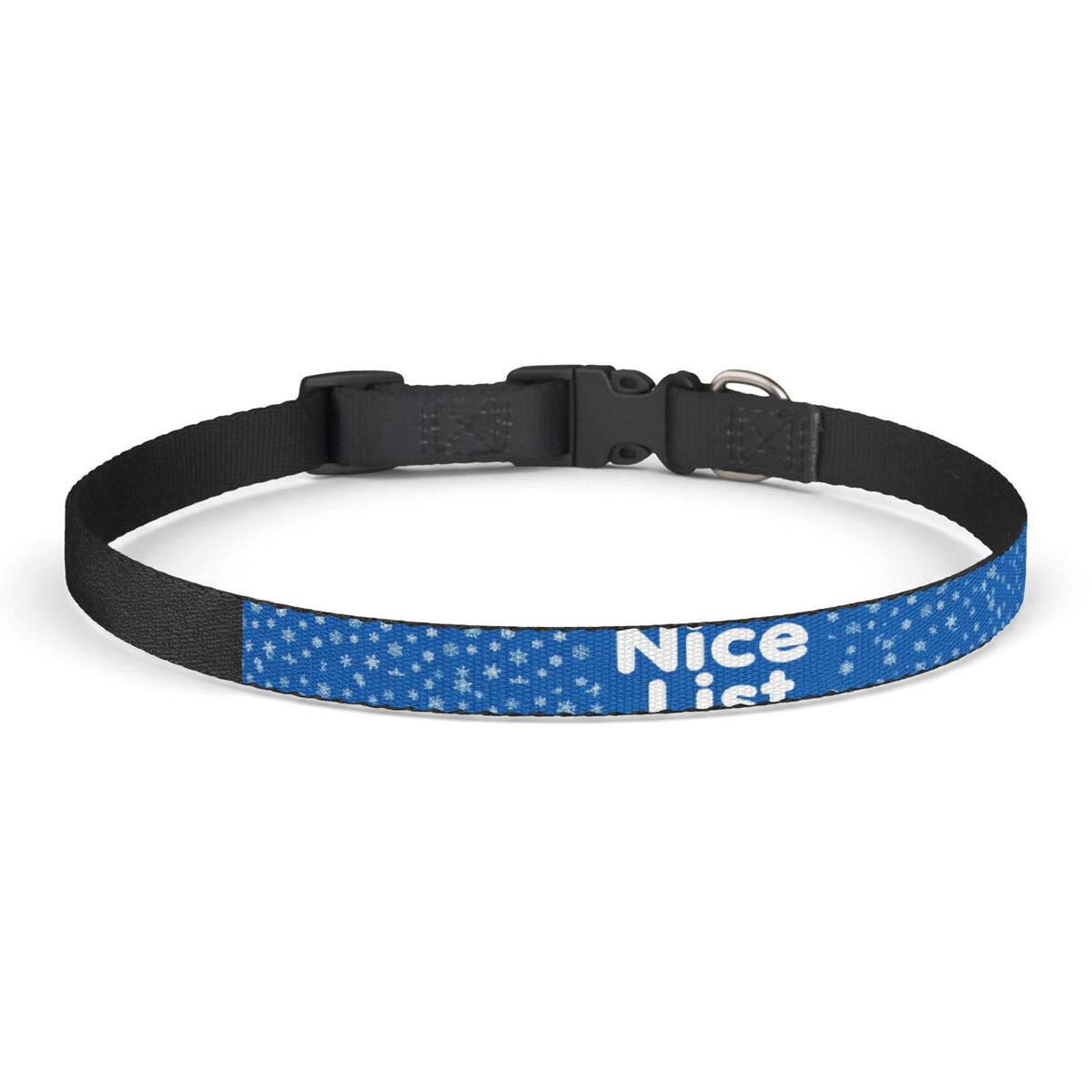 Nice List Blue Snowflake Christmas Clip-On Dog Collar