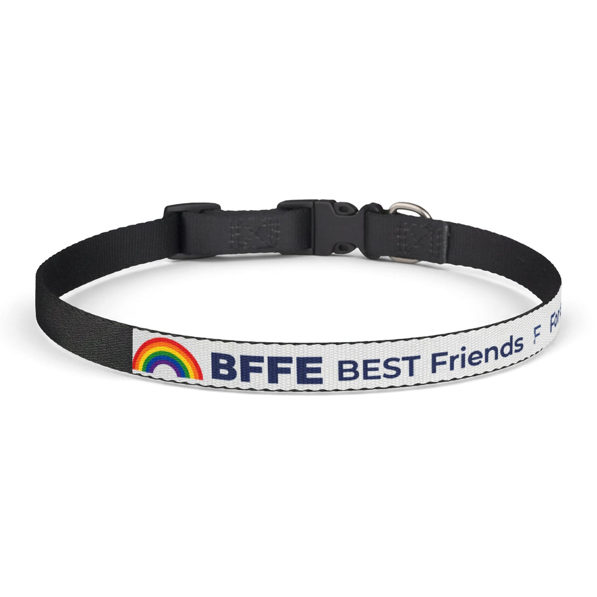 BFFE Rainbow White Clip-On Dog Collar