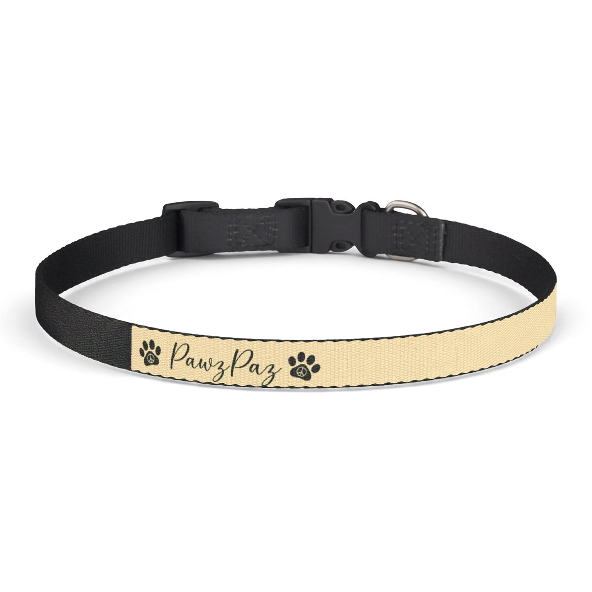 PawzPaz Cream Script Clip-On Dog Collar