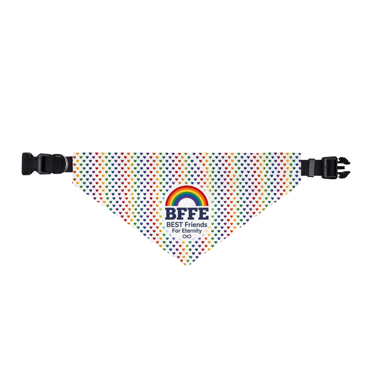 BFFE Rainbow Hearts Clip-On Dog Bandana