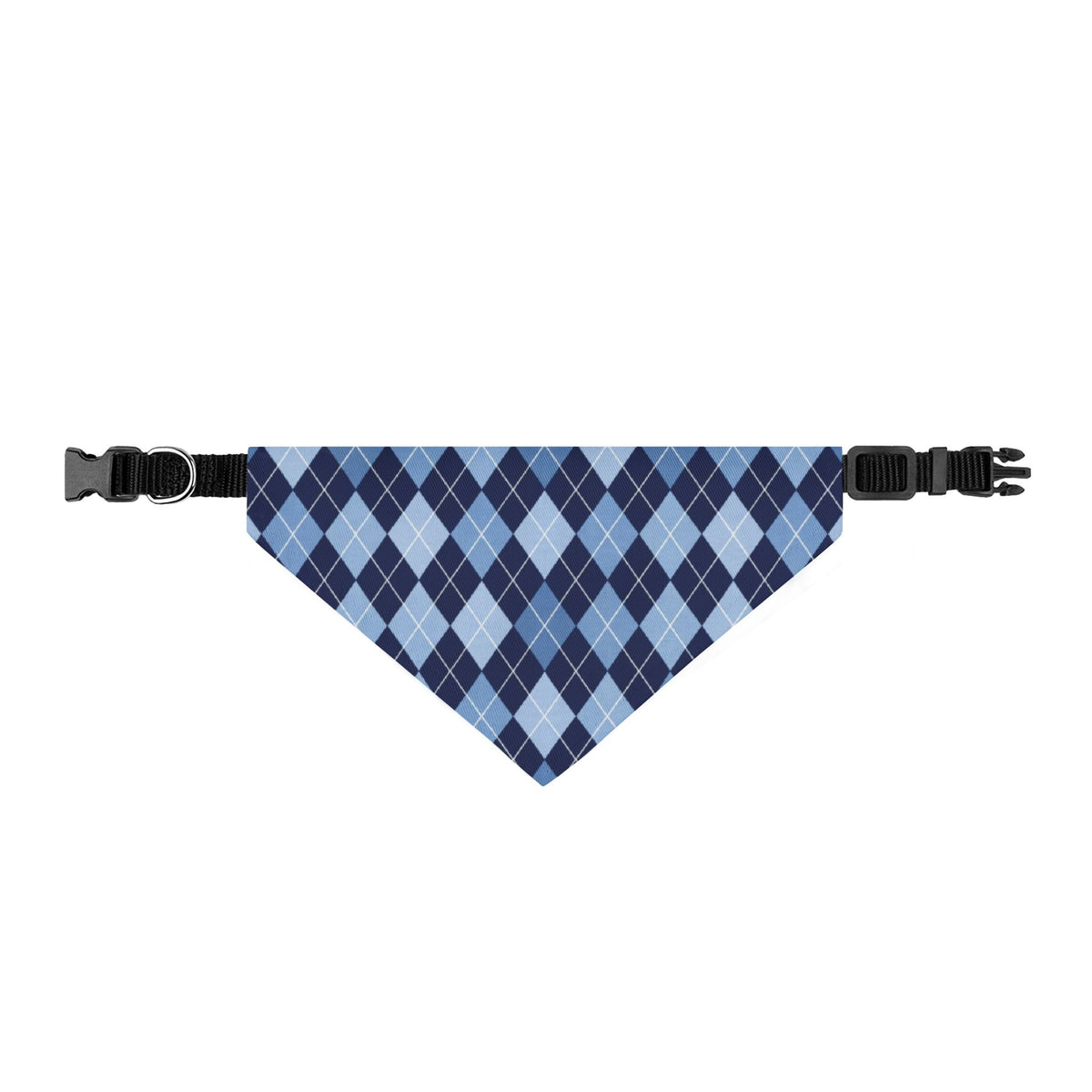 Blue Argyle Clip-On Dog Bandana