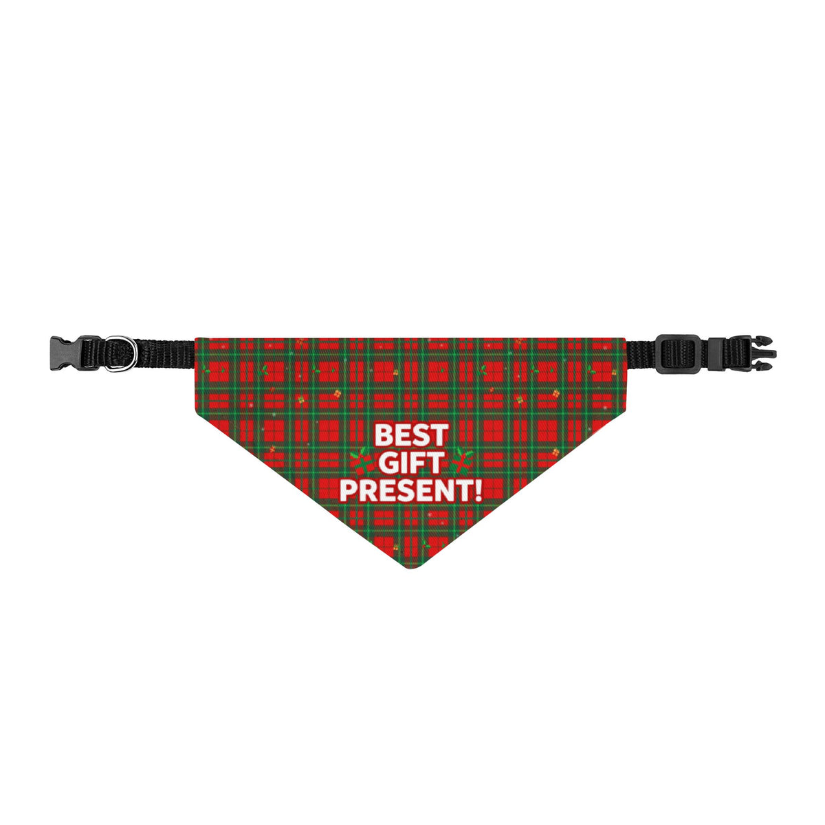 Best Gift Present Christmas Plaid Clip-On Dog Bandana