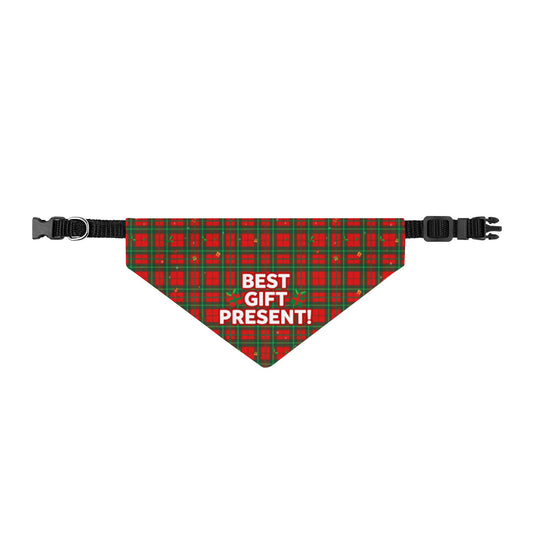 Best Gift Present Christmas Plaid Clip-On Dog Bandana