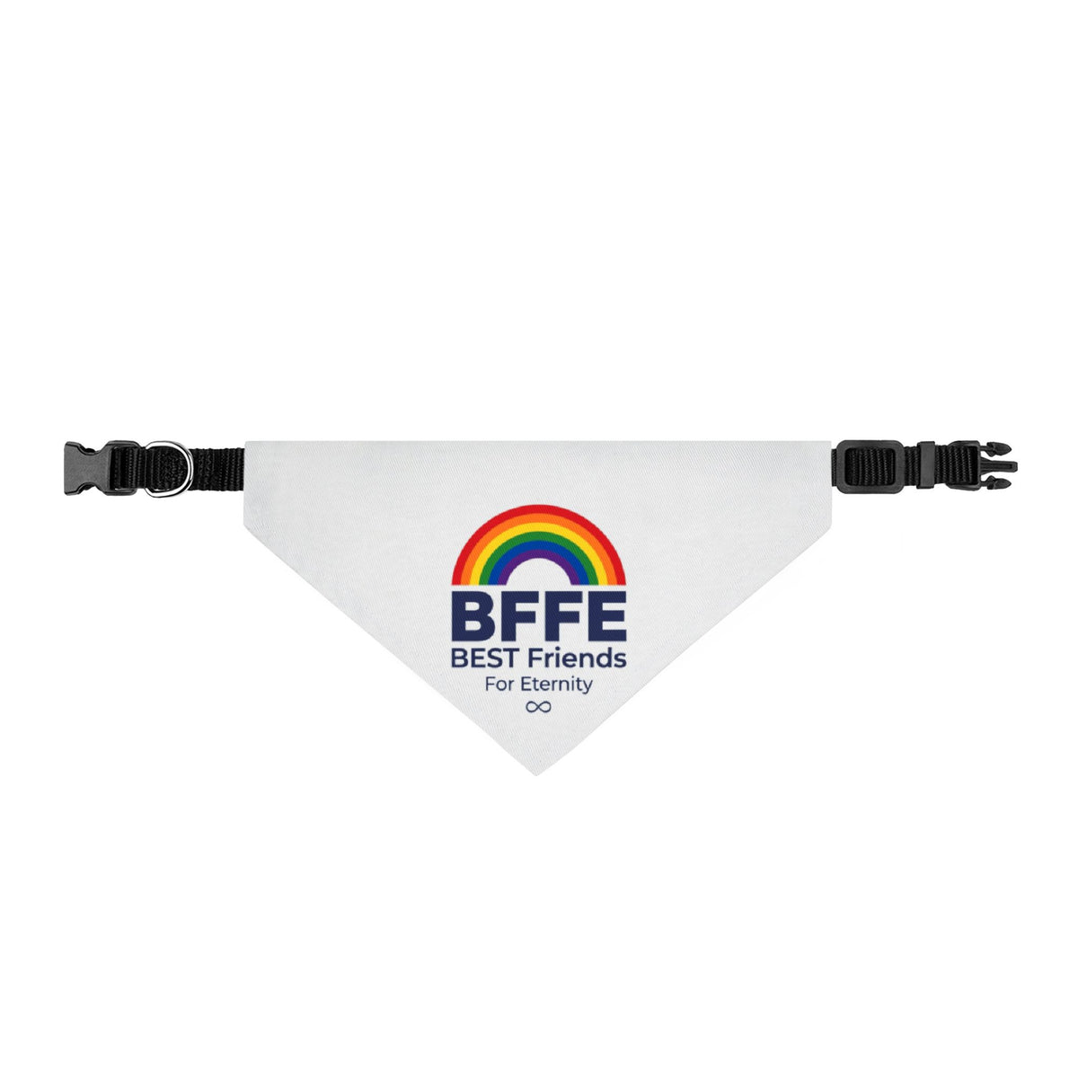 BFFE Rainbow White Clip-On Dog Bandana