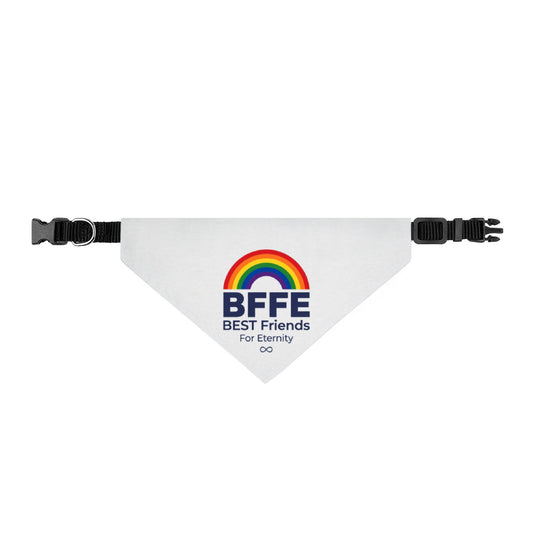 BFFE Rainbow White Clip-On Dog Bandana