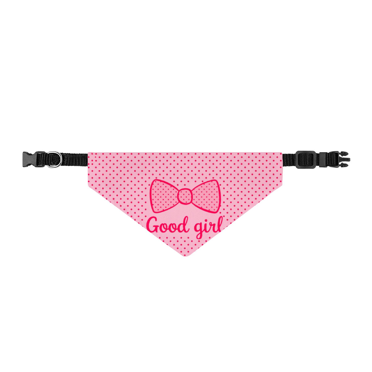 Good Girl Pink Polka Dot Clip-On Dog Bandana