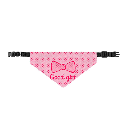 Good Girl Pink Polka Dot Clip-On Dog Bandana