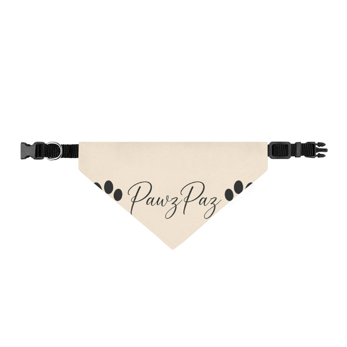 PawzPaz Cream Script Clip-On Dog Bandana