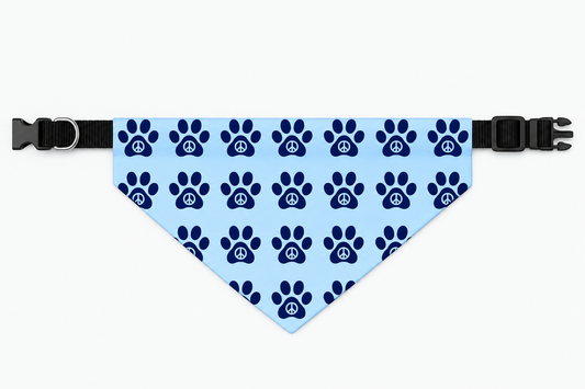 PawzPaz Blue Paw Pattern Clip-On Dog Bandana