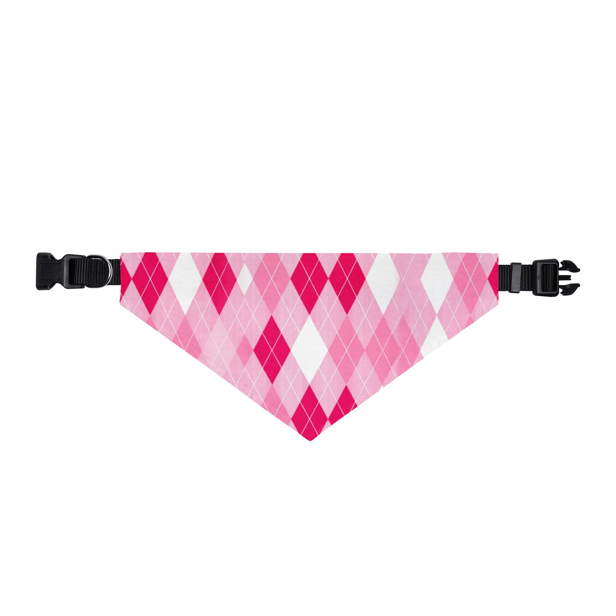Pink Argyle Clip-On Dog Bandana
