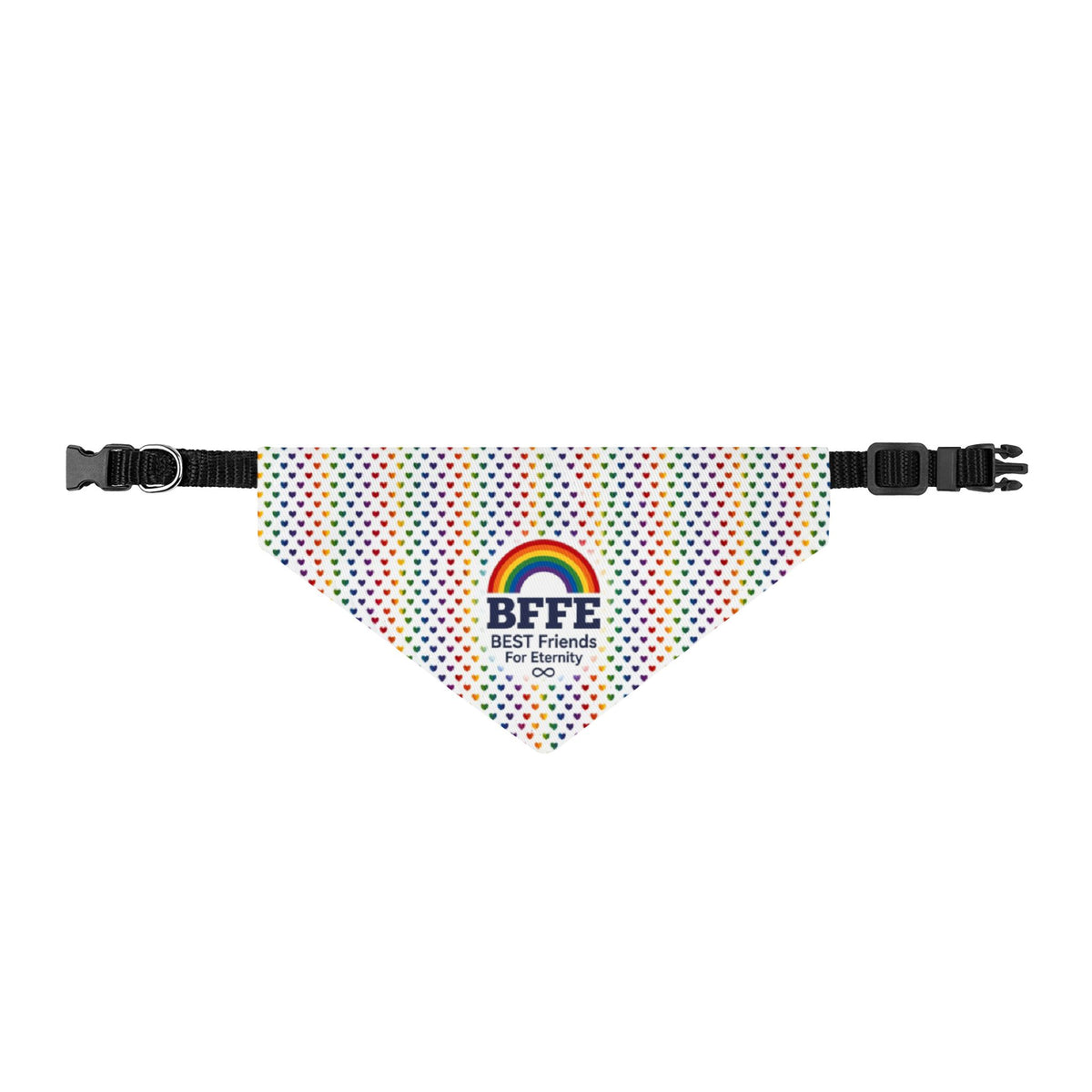 BFFE Rainbow Hearts Clip-On Dog Bandana