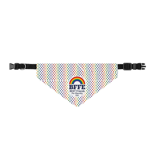 BFFE Rainbow Hearts Clip-On Dog Bandana