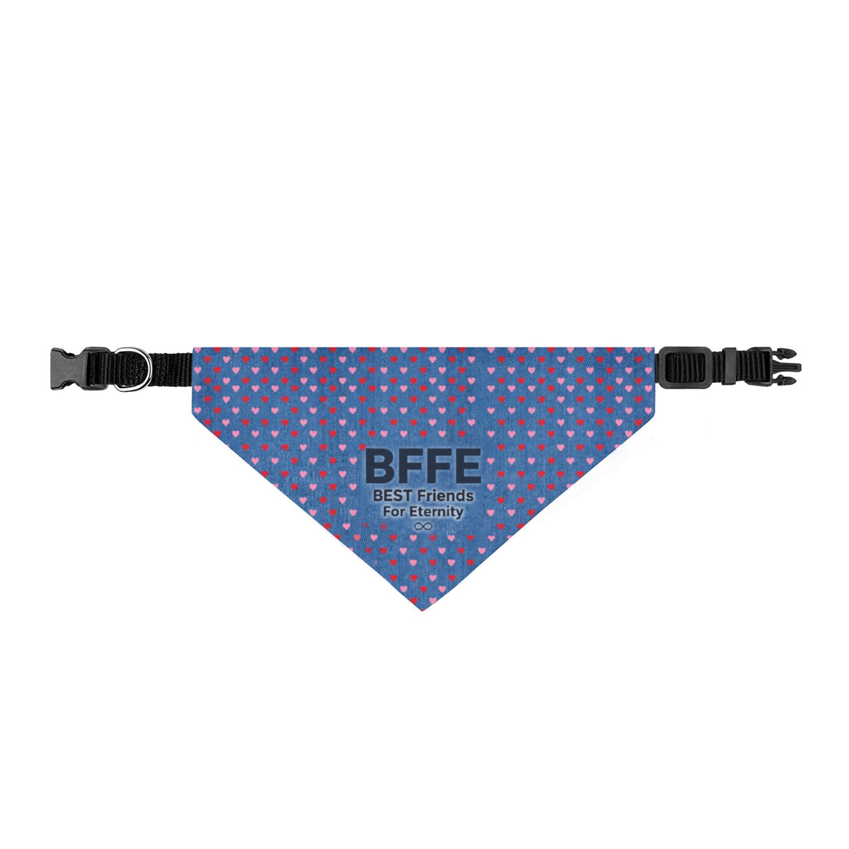 BFFE Denim Hearts Clip-On Dog Bandana