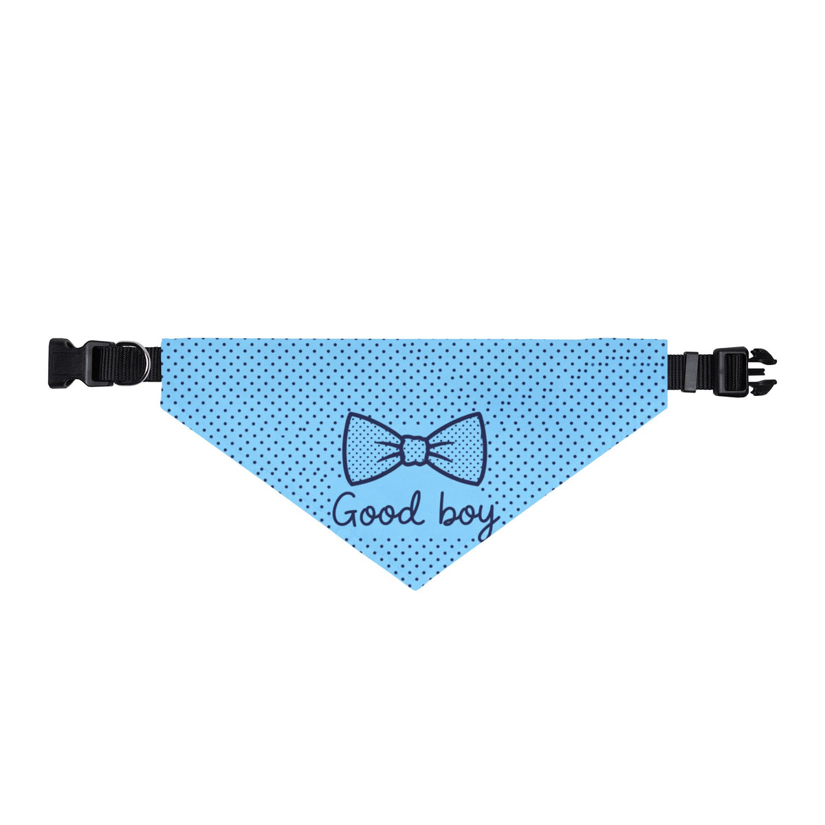 Good Boy Blue Polka Dot Clip-On Dog Bandana