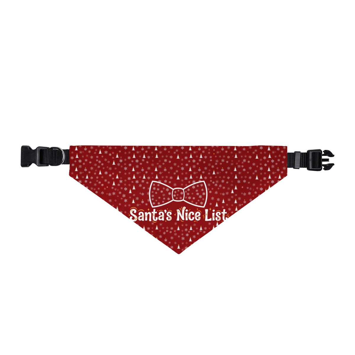 Santa's Nice List Christmas Clip-On Dog Bandana