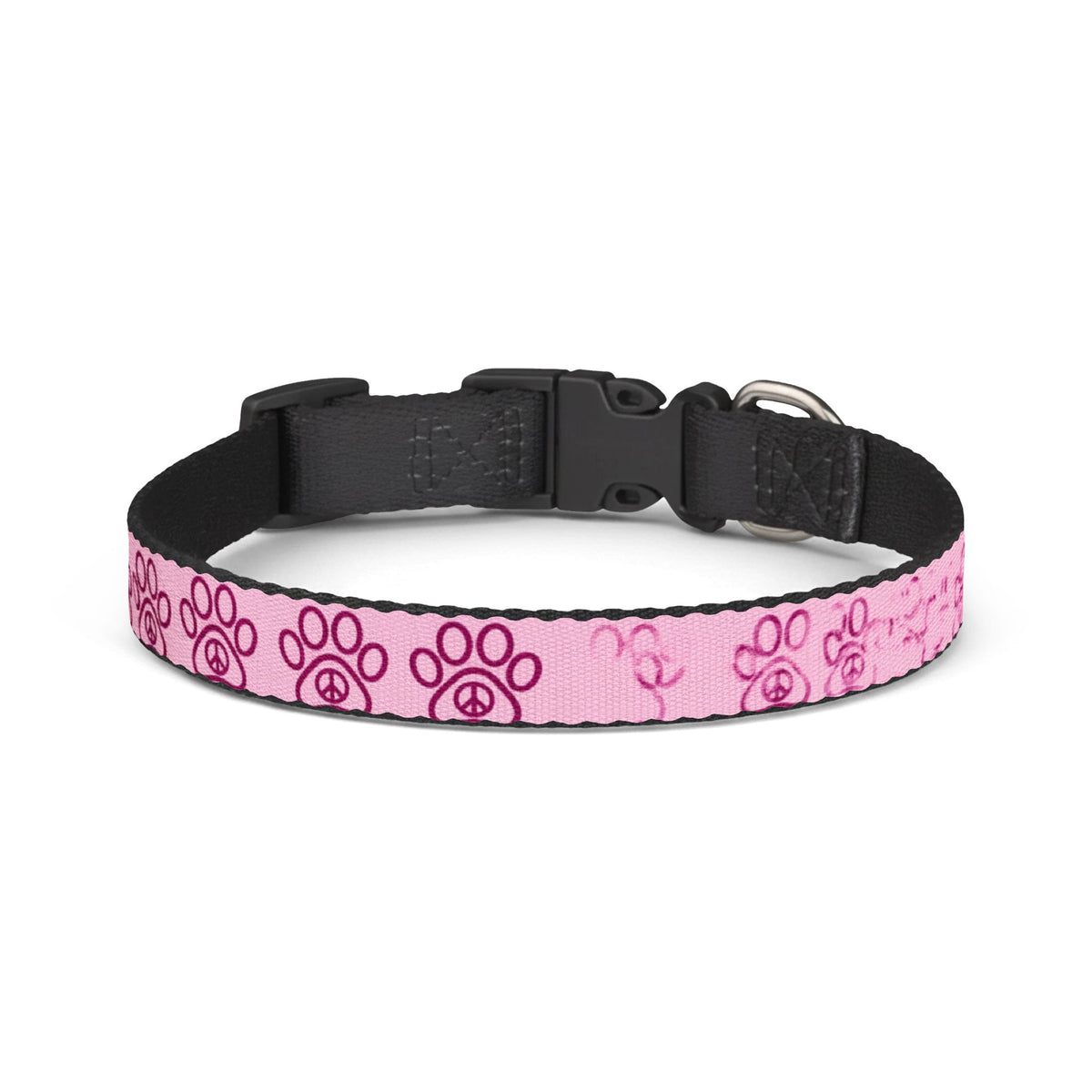 PawzPaz Pink Paw Pattern Clip-On Dog Collar