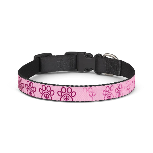 PawzPaz Pink Paw Pattern Clip-On Dog Collar