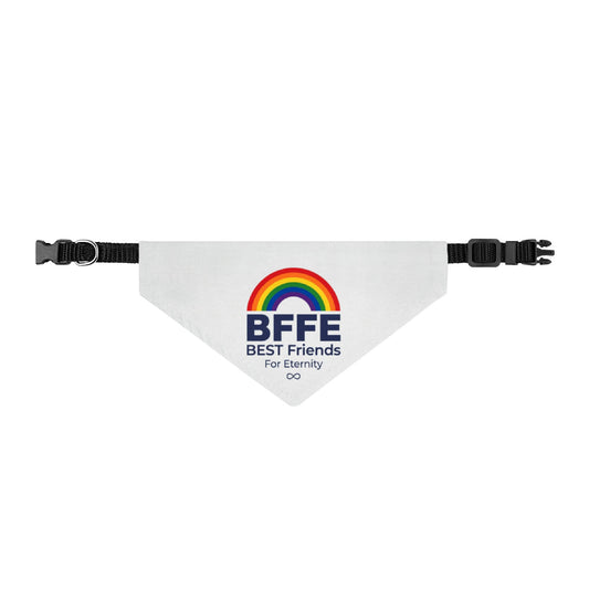 BFFE Rainbow White Clip-On Dog Bandana