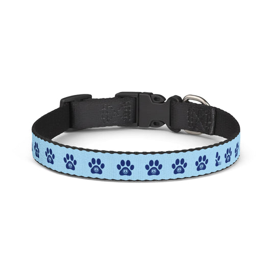 PawzPaz Blue Paw Pattern Clip-On Dog Collar