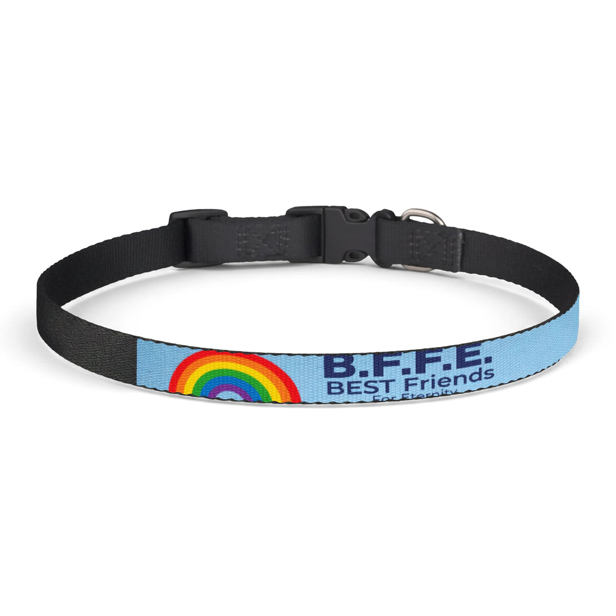 B.F.F.E. Rainbow Blue Clip-On Dog Collar