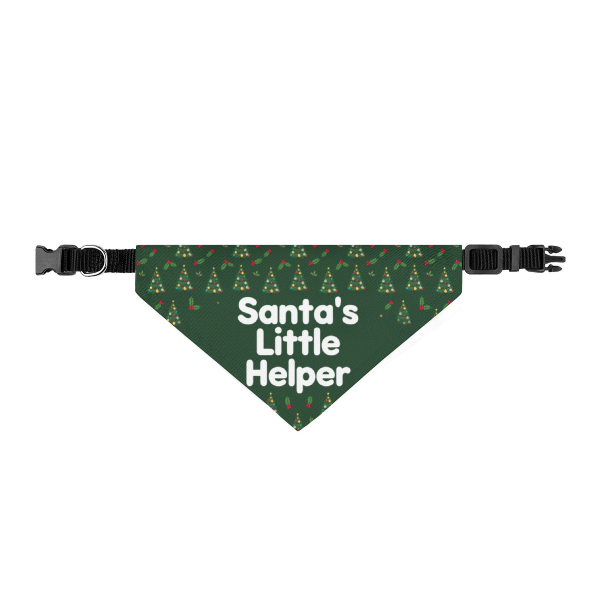 Santa's Little Helper Christmas Clip-On Dog Bandana