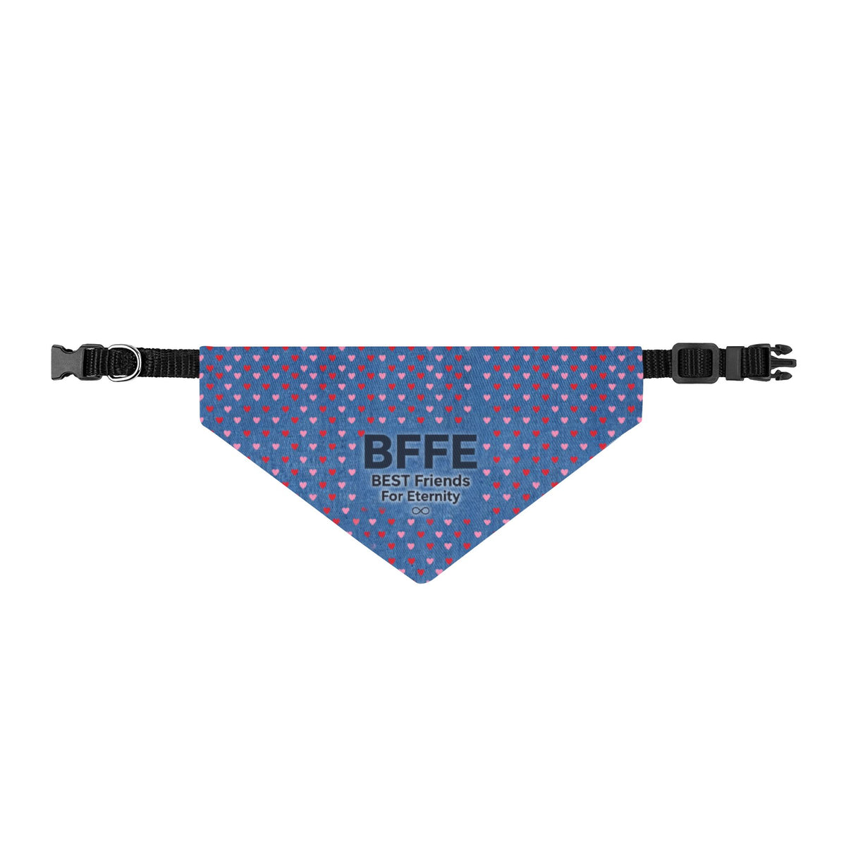 BFFE Denim Hearts Clip-On Dog Bandana