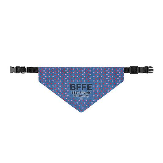 BFFE Denim Hearts Clip-On Dog Bandana