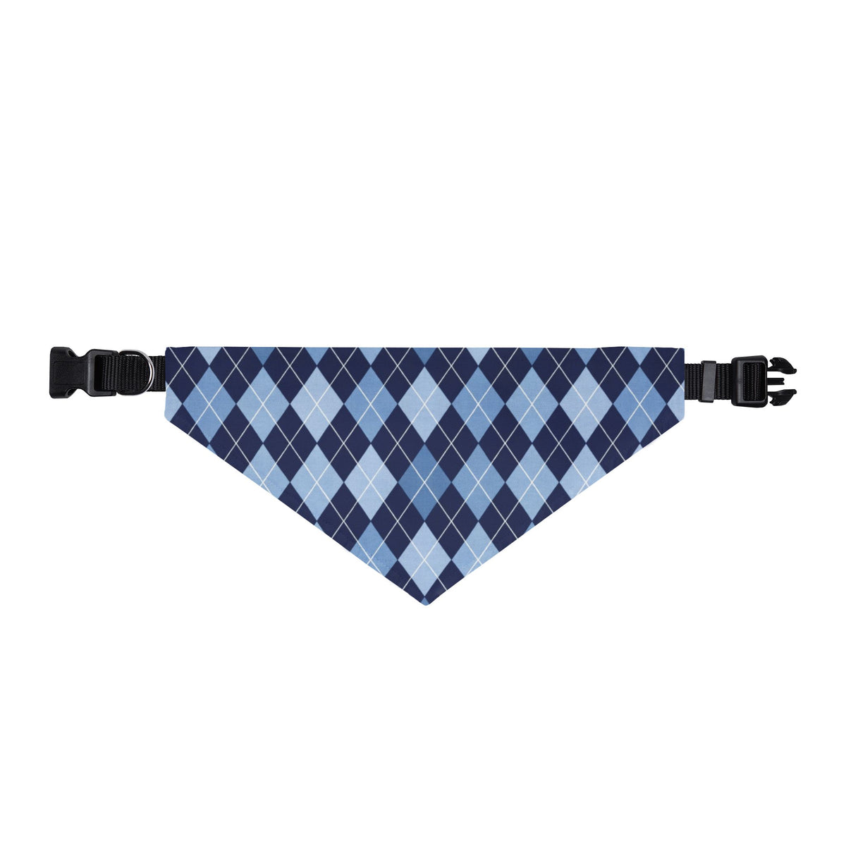 Blue Argyle Clip-On Dog Bandana