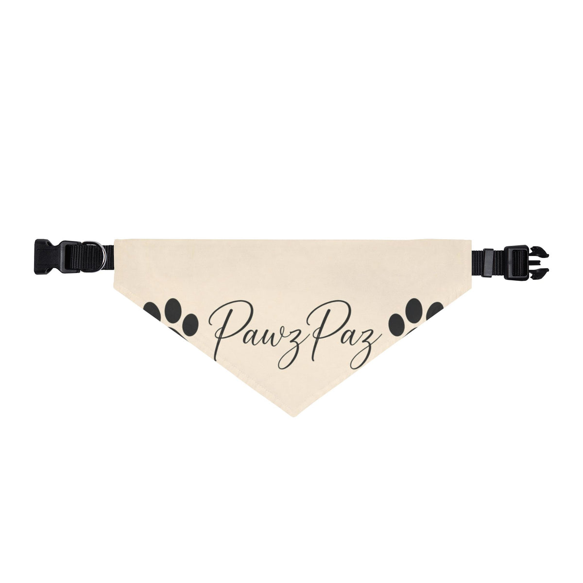 PawzPaz Cream Script Clip-On Dog Bandana