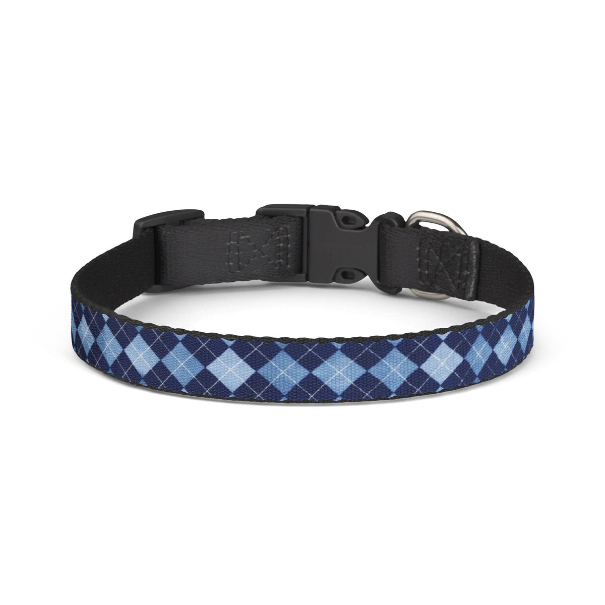Blue Argyle Clip-On Dog Collar