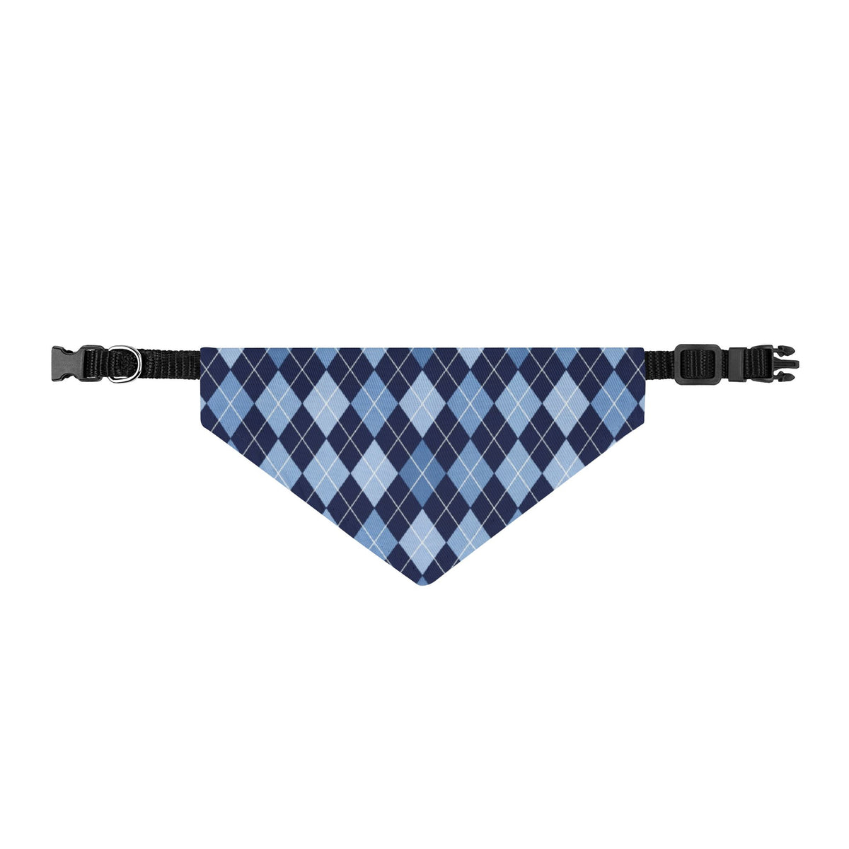 Blue Argyle Clip-On Dog Bandana