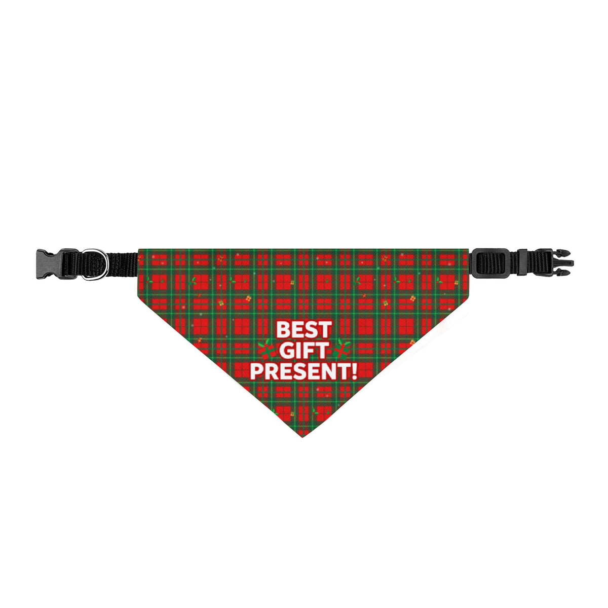 Best Gift Present Christmas Plaid Clip-On Dog Bandana