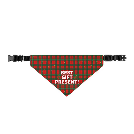 Best Gift Present Christmas Plaid Clip-On Dog Bandana