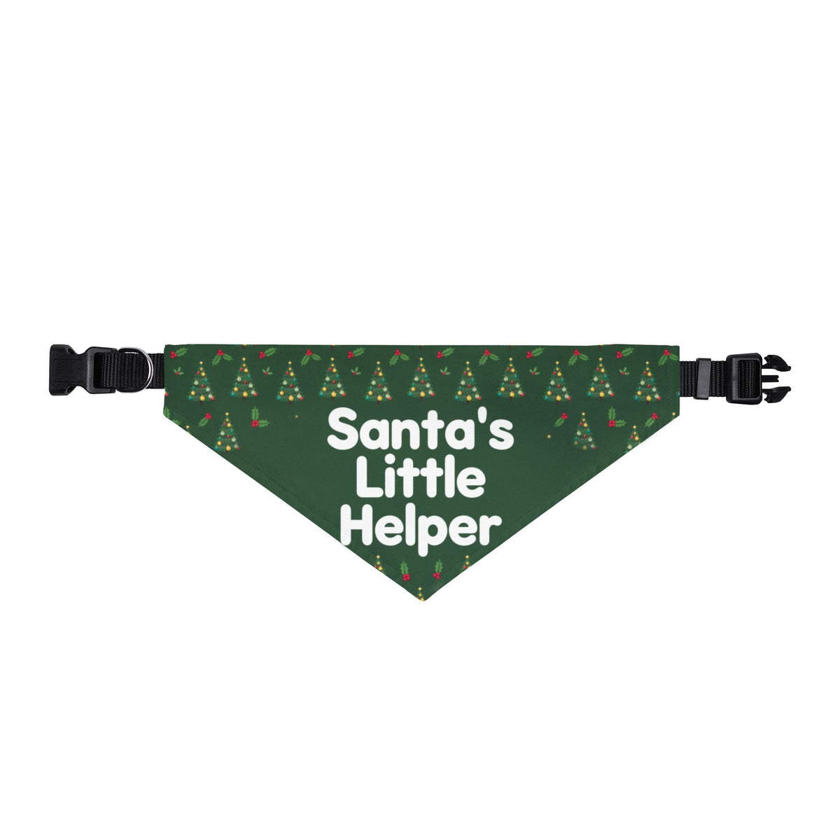 Santa's Little Helper Christmas Clip-On Dog Bandana